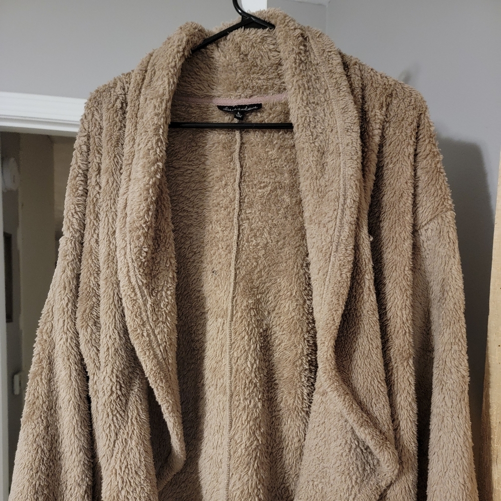 Ladies teddy bear open front cardigan, size L